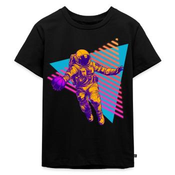 Basketball Astronaute 80s 90s - T-shirt Premium bio Enfant - noir - Devant - Mikhail (115cm)