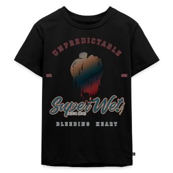Cœur qui saigne de manière imprévisible (Clean Style) - T-shirt Premium bio Enfant - noir - Devant - Mikhail (115cm)