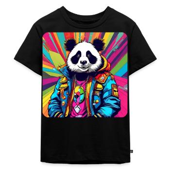 Cool Punk Panda Ours - T-shirt Premium bio Enfant - noir - Devant - Mikhail (115cm)
