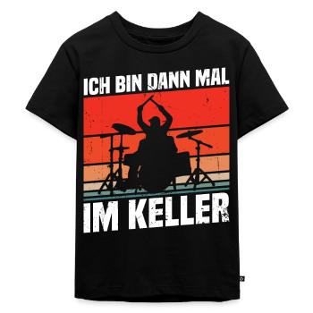 Ich bin dann mal im Keller - Kinder Premium Bio T-Shirt - Schwarz - Vorne - Mikhail (115cm)