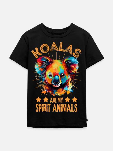 Bunter Koala - Kinder Premium Bio T-Shirt - Schwarz