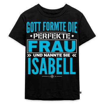 Isabell Name Design - Kids Premium Organic T-Shirt - black - Front - Mikhail (115cm)
