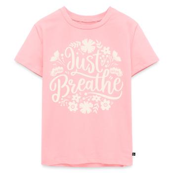 Atmen, beruhigende Angstzustände - Kinder Premium Bio T-Shirt - Rosa - Vorne - AI Model Kid Female (0cm)