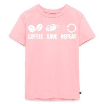 Eishockey Torwart Coffee - Kinder Premium Bio T-Shirt - Rosa - Vorne - AI Model Kid Female (0cm)
