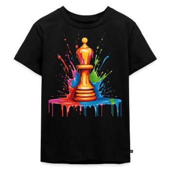 Läufer Schach Pferd - Kinder Premium Bio T-Shirt - Schwarz - Vorne - Mikhail (115cm)