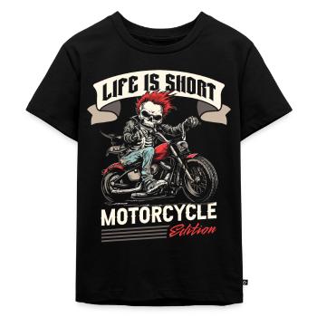 Motorcykel Biker motorcykel - Premium økologisk T-shirt til børn - sort - Foran - Mikhail (115cm)
