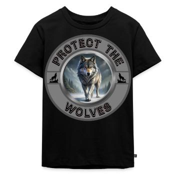 Protect the Wolves - Kids Premium Organic T-Shirt - black - Front - Mikhail (115cm)