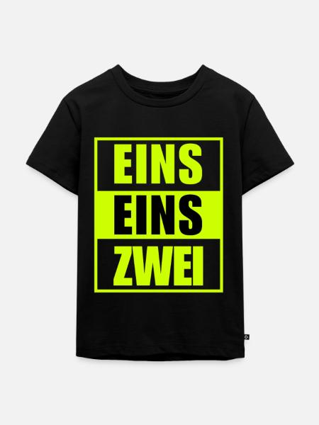 112 EINS EINS ZWEI - Kinder Premium Bio T-Shirt - Schwarz