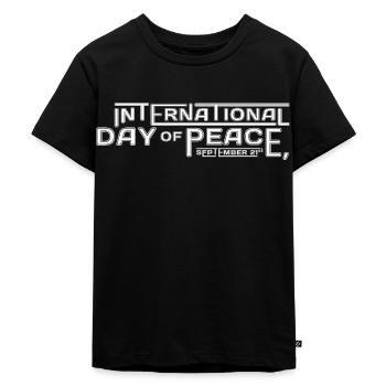 INTERNATIONAL DAY OF PEACE - Kids Premium Organic T-Shirt - black - Front - Mikhail (115cm)