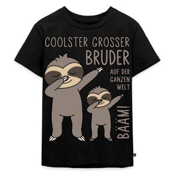 Bääm - Coolster großer Bruder auf der ganzen Welt - Kinder Premium Bio T-Shirt - Schwarz - Vorne - Mikhail (115cm)