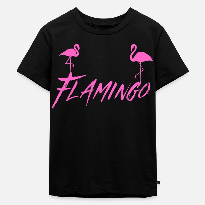 Flamingo - Kinder Premium Bio T-Shirt - Schwarz