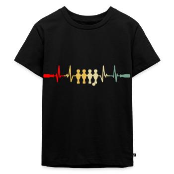 Tischfußball Tischkickern Herzschlag Retro - Kinder Premium Bio T-Shirt - Schwarz - Vorne - Mikhail (115cm)
