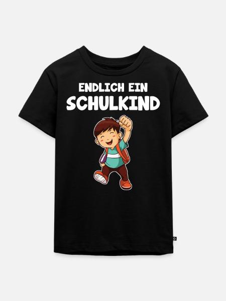 Schulanfang Schulbeginn Schulänfänger Geschenk - Kinder Premium Bio T-Shirt - Schwarz