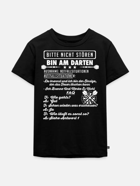 Dart Darts Darten Geschenk - Kinder Premium Bio T-Shirt - Schwarz
