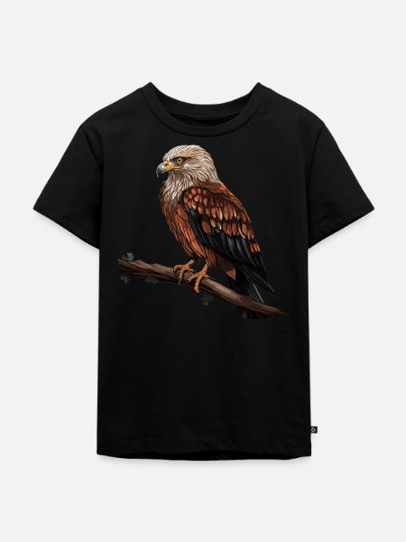 Roter Milan Vogel Greifvogel - Kinder Premium Bio T-Shirt - Schwarz