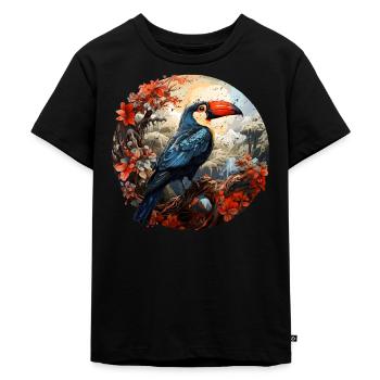Toucan retro style - Kinder Premium Bio T-Shirt - Schwarz - Vorne - Mikhail (115cm)