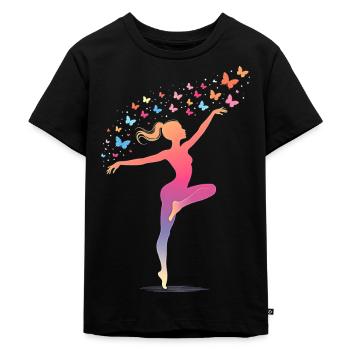 Gymnastik Damen Mädchen Rhythmische Turnen - Kinder Premium Bio T-Shirt - Schwarz - Vorne - Mikhail (115cm)