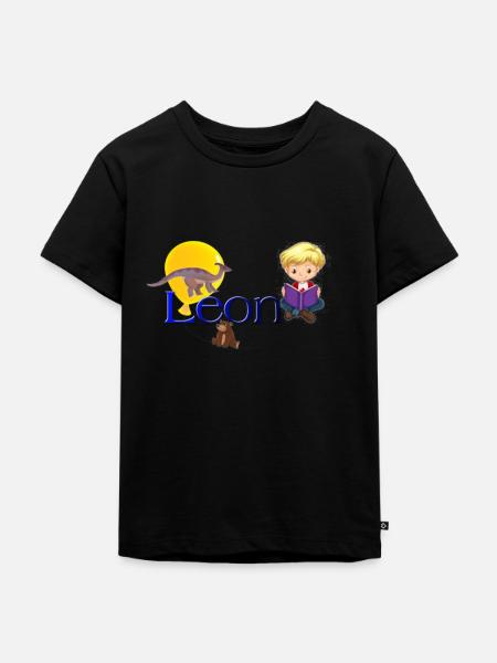 Leon - Kinder Premium Bio T-Shirt - Schwarz