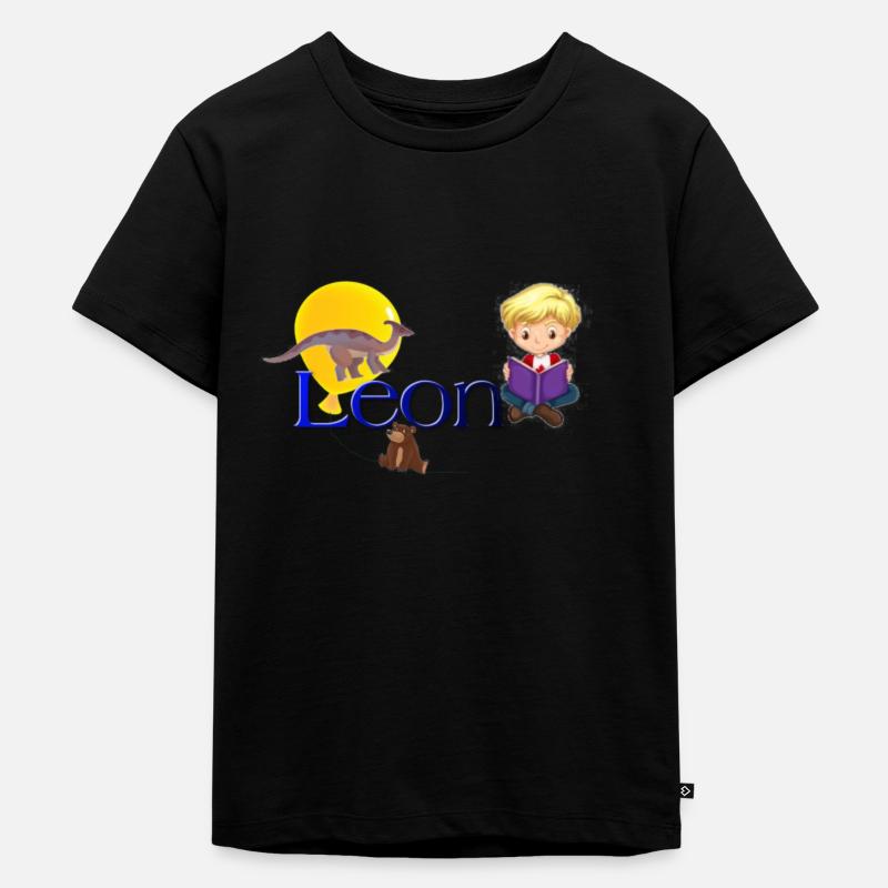 Leon - Kinder Premium Bio T-Shirt - Schwarz