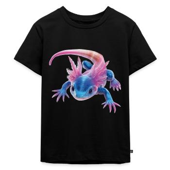Axolotl - Kinder Premium Bio T-Shirt - Schwarz - Vorne - Mikhail (115cm)
