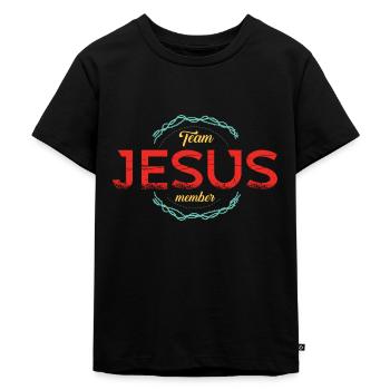 Team Jesus - Kids Premium Organic T-Shirt - black - Front - Mikhail (115cm)