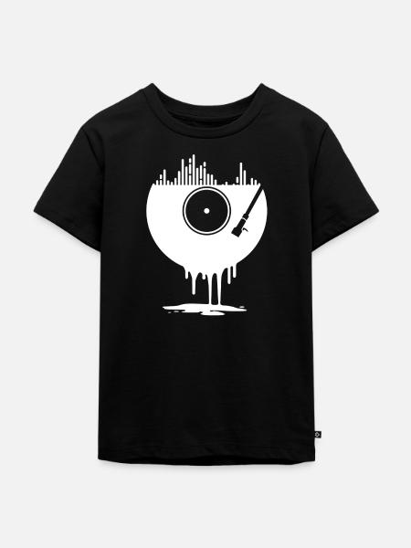 Basic DJ und Schallplatten Design - Kinder Premium Bio T-Shirt - Schwarz