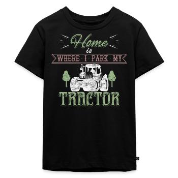tracteur - T-shirt Premium bio Enfant - noir - Devant - Mikhail (115cm)