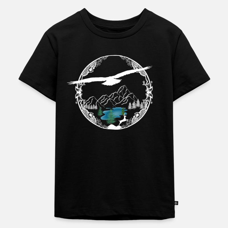 eagle - Kids Premium Organic T-Shirt - black