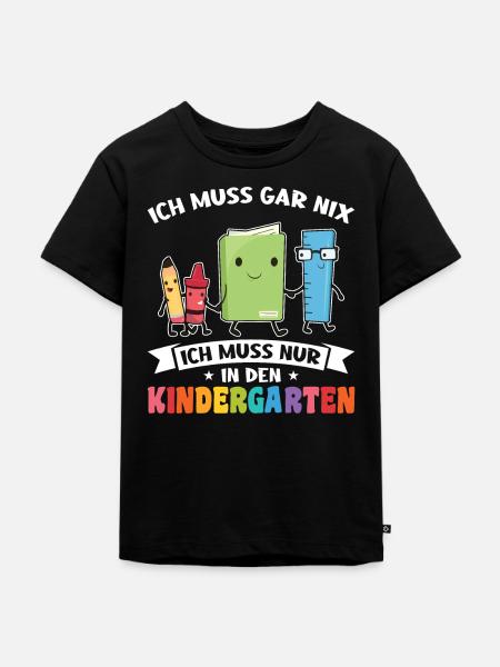 Kindergarten Anfang Kita-Anfänger Geschenk - Kinder Premium Bio T-Shirt - Schwarz
