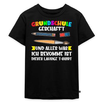 Grundschule Abschluss Grundschüler Geschenk - Kinder Premium Bio T-Shirt - Schwarz - Vorne - Mikhail (115cm)