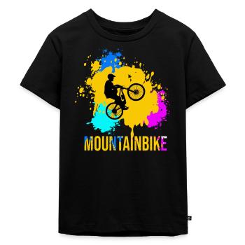 Mountainbike Rennen Rennräder Geschenk - Kinder Premium Bio T-Shirt - Schwarz - Vorne - Mikhail (115cm)