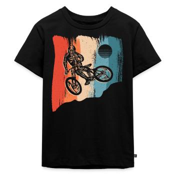 Mountainbike Fahrrad Vintage Mountain Bike - Kinder Premium Bio T-Shirt - Schwarz - Vorne - Mikhail (115cm)