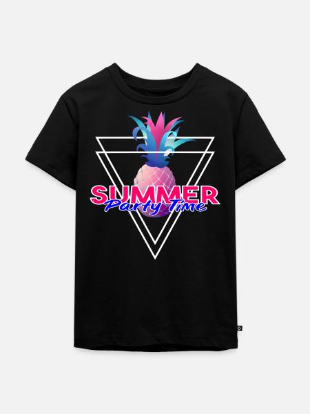 Ananas Summer party Time - Kinder Premium Bio T-Shirt - Schwarz