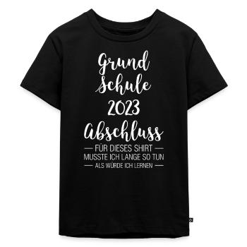 Grundschule Abschluss 2023 Grundschüler Geschenk - Kinder Premium Bio T-Shirt - Schwarz - Vorne - Mikhail (115cm)