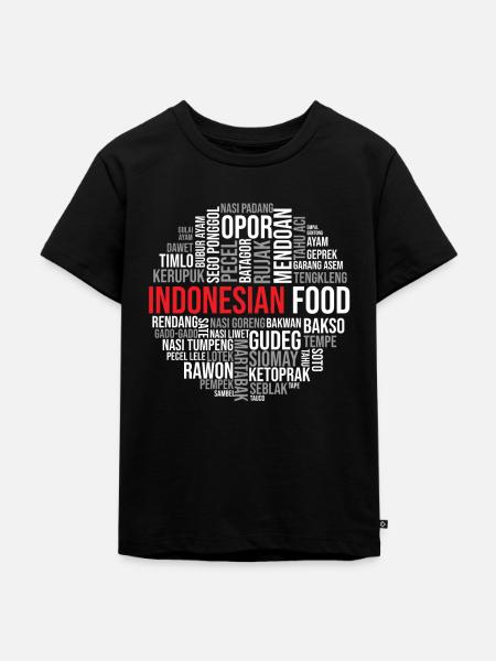 Indonesisches Essen - Kinder Premium Bio T-Shirt - Schwarz
