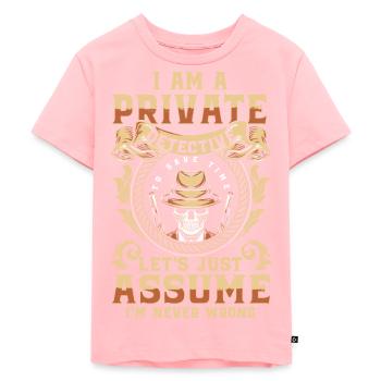 Detektiv Ermittler Verbrechen - Kinder Premium Bio T-Shirt - Rosa - Vorne - AI Model Kid Female (0cm)