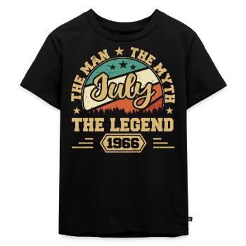 July 1966 The Man, The Myte, The legend, Juli 1966 - Kinder Premium Bio T-Shirt - Schwarz - Vorne - Mikhail (115cm)