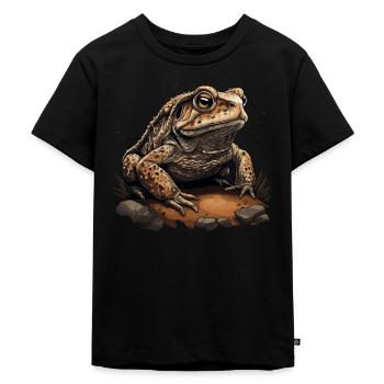 Kröte Amphibien - Kinder Premium Bio T-Shirt - Schwarz - Vorne - Mikhail (115cm)