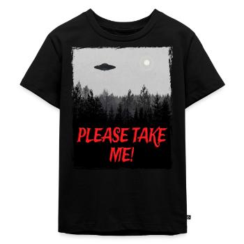 Alien UFO Außerirdischer Raumschiff Untertasse - Kinder Premium Bio T-Shirt - Schwarz - Vorne - Mikhail (115cm)