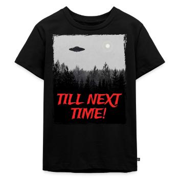 Alien UFO Alien Spaceship Saucer - Kids Premium Organic T-Shirt - black - Front - Mikhail (115cm)