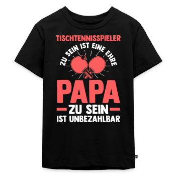 Tischtennis Papa Tischtennis Papa Geschenk - Kinder Premium Bio T-Shirt - Schwarz - Vorne - Mikhail (115cm)