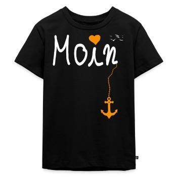 Moin Holla die MoinFee Glitzer Bling Prinzessin - Kinder Premium Bio T-Shirt - Schwarz - Vorne - Mikhail (115cm)