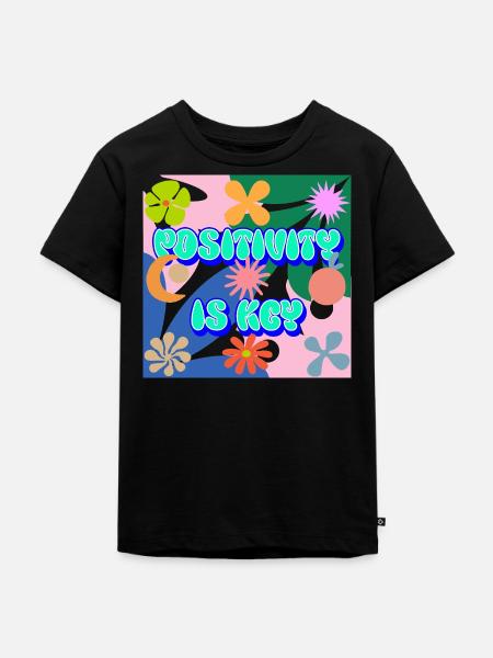 Positivity is key - Kinder Premium Bio T-Shirt - Schwarz