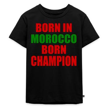 born in morocco born champion - morocco - Kids Premium Organic T-Shirt - black - Front - Mikhail (115cm)