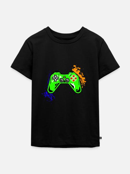 Nerd Gaming Controller - Kinder Premium Bio T-Shirt - Schwarz