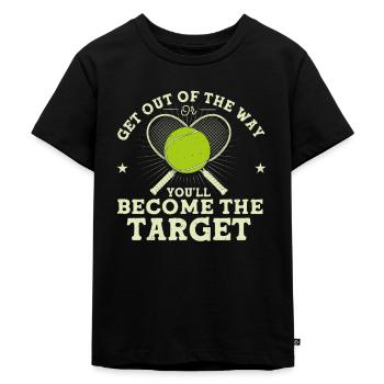 Tennis player net tennis gift - Kids Premium Organic T-Shirt - black - Front - Mikhail (115cm)