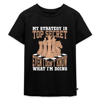 Ma stratégie est top secrète même si je ne sais pas ce que je sais - T-shirt Premium bio Enfant - noir - Devant - Mikhail (115cm)