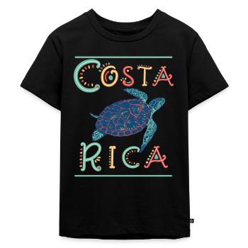 Tortue Costa Rica Vacances, Costa Rica Voyage - T-shirt Premium bio Enfant - noir - Devant - Mikhail (115cm)