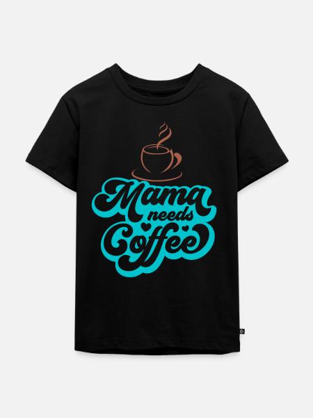 Kaffee lustiges Zitat - Kinder Premium Bio T-Shirt - Schwarz