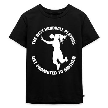 Handball Handballspielerin Mom Handballerin Mama - Kinder Premium Bio T-Shirt - Schwarz - Vorne - Mikhail (115cm)